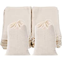 Tatuo [50 Piezas] Bolsas de algodón con cordón para artículos para el hogar (4 por 6 pulgadas)